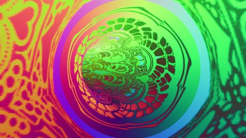 Psychedelic colorful tunnel with texture. Hypnotic vortex background. 
