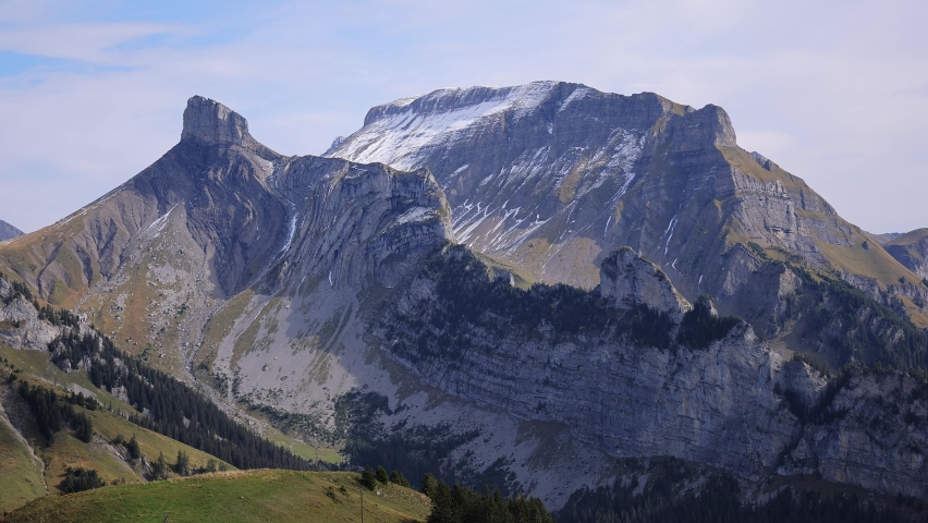 Awesome panoramic view of the Swiss Alps. travel photography