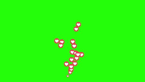 Social Networks Animated heart in a lively style on a green screen.