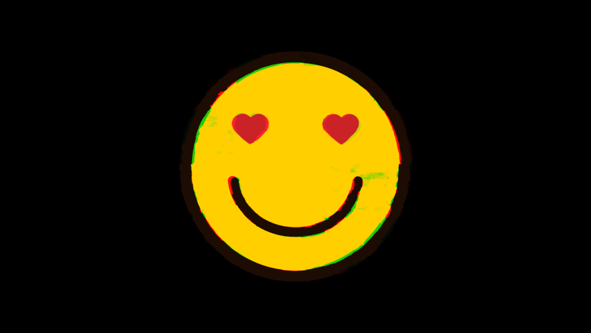  love smile face icon on glitch old screen display animation. Retro, colorful  video footage, 4K | Shutterstock HD Video #1061079325