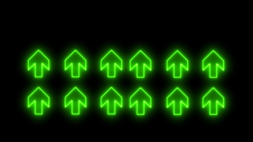 ARROW BACKGROUND neon lights green light effect arrow shape pattern arrow animations. neon sign flashing neon lights.  Royalty-Free Stock Footage #1061079970