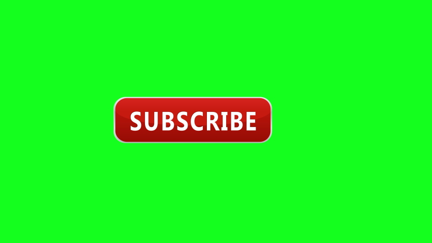 Youtube video channel subscribe button banner. Cursor clicks on notification.Animated Subscription icon on green screen chroma key background. Click to follow, 4k animation. Royalty-Free Stock Footage #1061086906