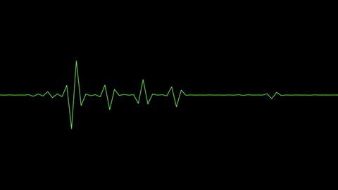 Sound wave isolated on black background. Green line digital sound wave equalizer. Audio technology circle concept and design under the concept of green emphasize simplicity or animated background.