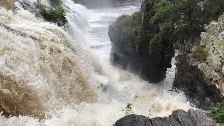 General landscape view of High Falls Park, in Albertville, Alabama State, USA, near Cleveland and Atlanta, Georgia State, in a warm autumn afternoon.