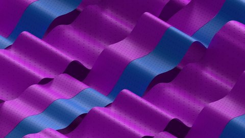 3d render of abstract waves with texture. Minimalistic style. Soft lighting. Loopable sequence. Blue and purple color. Stockvideo
