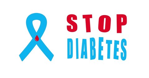 STOP diabetes. World Day Diabetes, Medical animation. Medical concept. Modern style logo illustration for november month awareness campaigns.