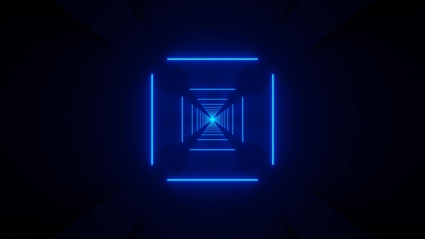 glowing blue neon wireframe fly through motion design 3d redering club dj visual vj loop