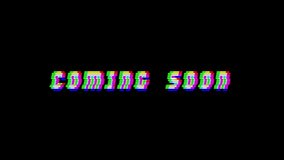 Coming soon 4k text animation banner glitch effect. You can use to promote new brand, new business on your social network. 