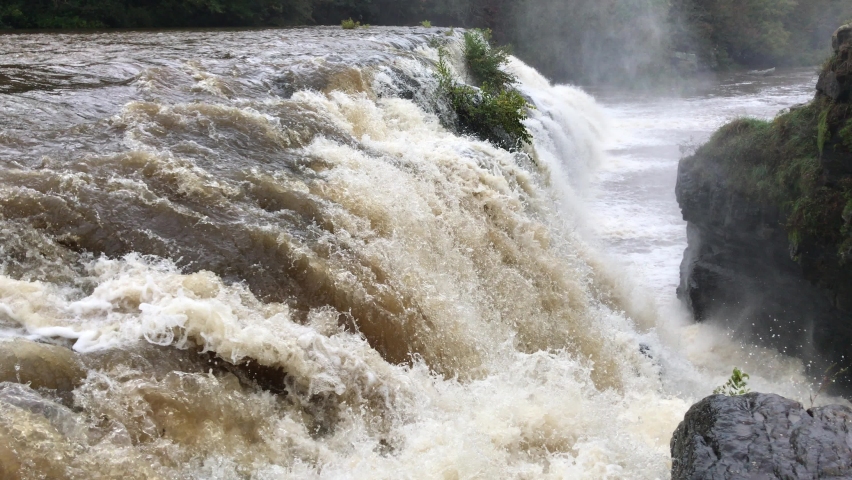 General landscape view of High Falls Park, in Albertville, Alabama State, USA, near Cleveland and Atlanta, Georgia State, in a warm autumn afternoon.