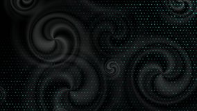 Black swirl shapes and blue dots abstract motion background. Seamless looping. Video animation Ultra HD 4K 3840x2160