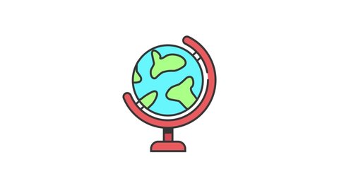 GLOBE Flat Animated Icon. 4k Animated Icon to Improve Your Project and Explainer Video