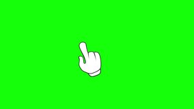 Pointer cursor hand clicking. Technology and Internet icons animation on green screen background. Web elements. Chroma key. - Powered by Shutterstock - Get 15% off with code: PIKWIZARD15