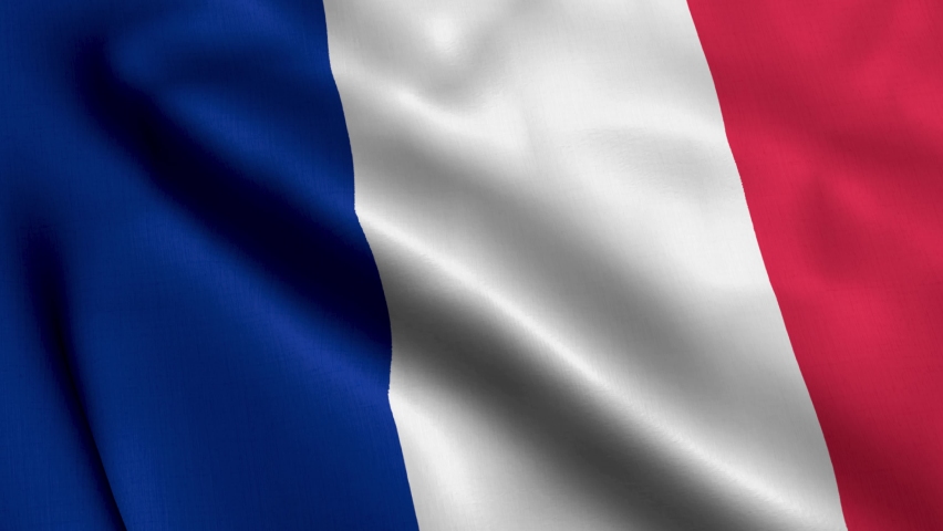 France Satin Flag. Waving Fabric Texture of the Flag of France, Real Texture Waving Flag of the France	 | Shutterstock HD Video #1061121745