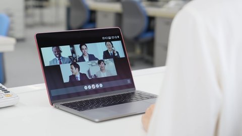 Video conferencing concept. Video call. Telemeeting. Webinar.