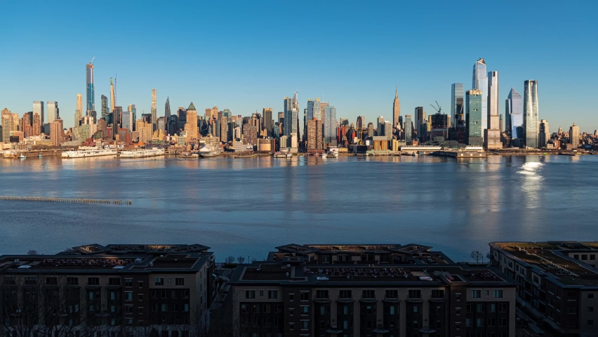 New York City midtown skyline time lapse with architecture Royalty-Free Stock Footage #1061145868