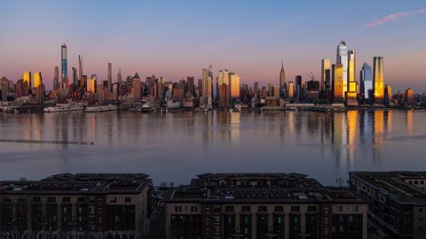 New York City midtown skyline time lapse with architecture