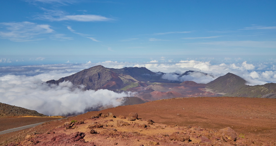 Time lapse at the Summit view at Haleakala Volcano Crater  National Park,Maui,Hawaii,USA Royalty-Free Stock Footage #1061151685