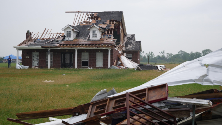 Hurricane Laura Storm Damage in Lake Charles, LA During The 2020 Hurricane Season