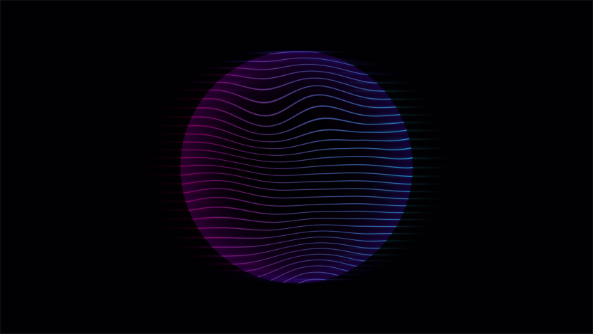 Motion graphic neon light circle. Abstract background illuminate wavy object. Technology seamless looped animation. deformed glowing parallel lines. 4k stock footage | Shutterstock HD Video #1061180998