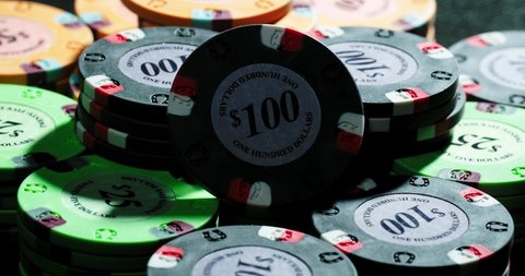 Casino gambling chips rotating motion