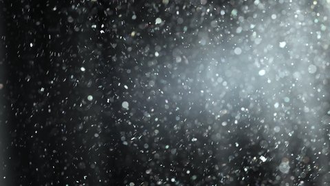 Shot of real dust particles floating in the air. Randomly moving dust grains with bokeh. Air pollution, allergy, difficulty breathing concept. Macro slow motion shot