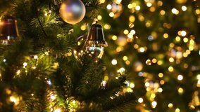 Christmas toys on a spruce branch on the background of new year's illumination - Powered by Shutterstock - Get 15% off with code: PIKWIZARD15