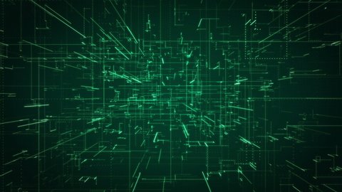 Animated green hi-tech line structure abstract background. Green hi-tech line structure for business, technology, security or hacker themes.
 Stock-video