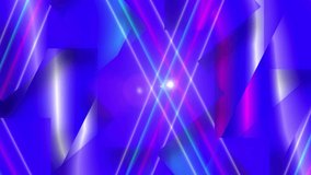 Light reflections on a background of rotating purple rectangles with colorful stripes