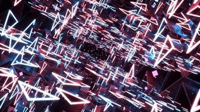 Loop tunnel, Sci-fi cyberpunk corridor. Abstract futuristic, Technology, VJ seamless for titles Backgrounds. 3D Motion Graphics. Digital Art