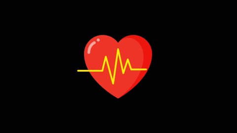 Heart line icon to show heart diseases. Health care heart icon footage. 