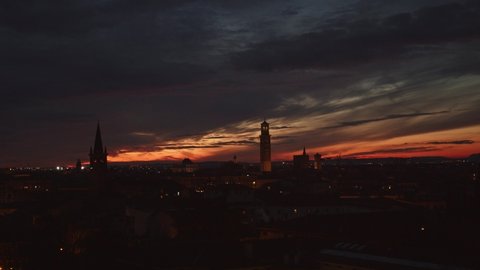 Beautiful timelapse of sunset above Verona. Beautiful timelapse of sunset above Verona.
Colors and rolling cloudson the city of Romeo and Juliet.
time lapse.