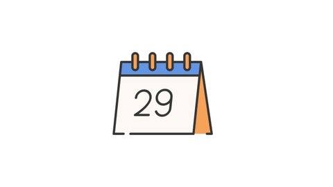 CALENDAR Flat Animated Icon. 4k Animated Icon to Improve Your Project and Explainer Video