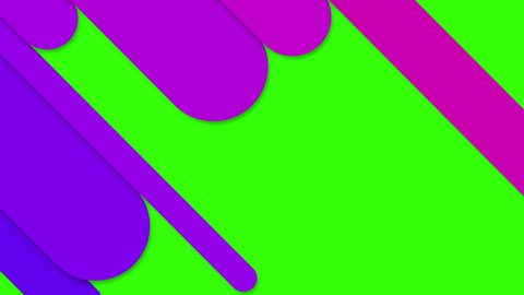 Modern purple shapes transition in diagonal direction on green screen chroma key background.Fade purple color,geometric transition, change from screen to new one. Perfect for adapting your own design.
