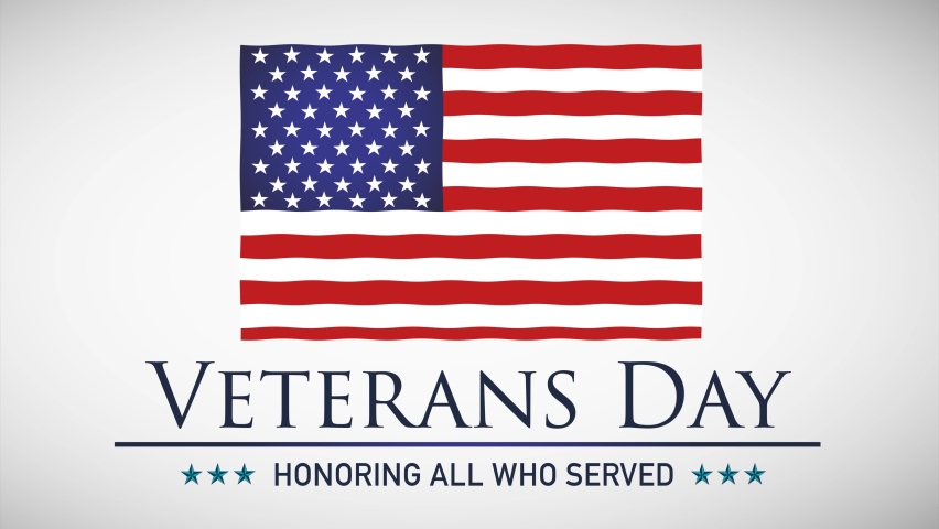 Animation of American flag waving over Happy Veterans Day Royalty-Free Stock Footage #1061245258