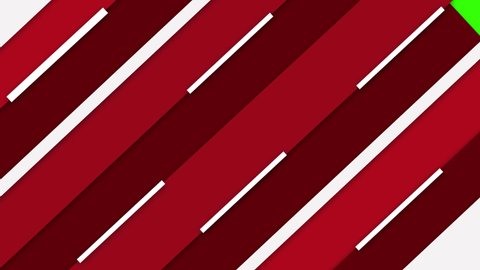 Modern red diagonal stripes transition on green screen chroma key background. Open and close animation,  change from screen to new one. Perfect for adapting your own design.