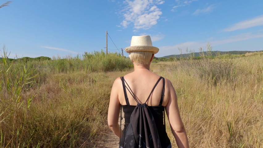 A woman walking in the nature