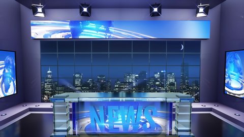 3d Virtual News Studio Announcer Stock Footage Video 100 Royalty Free Shutterstock