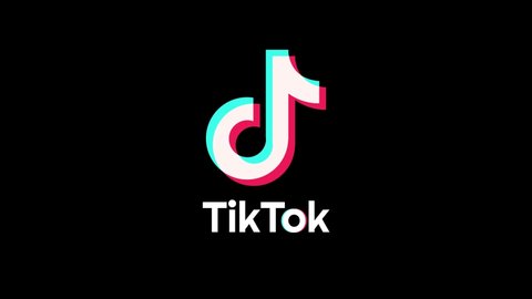 Zaporizhzhya / Ukraine - 10.26.2020: App logo. Tik tok is a social media app focused on video and music. Animated screensaver of the popular service Tik Tok. Illustrative editorial
