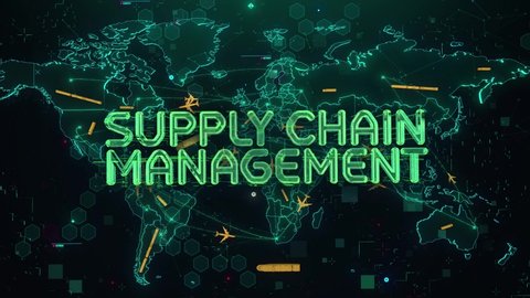 Supply Chain Management with digital technology hitech concept