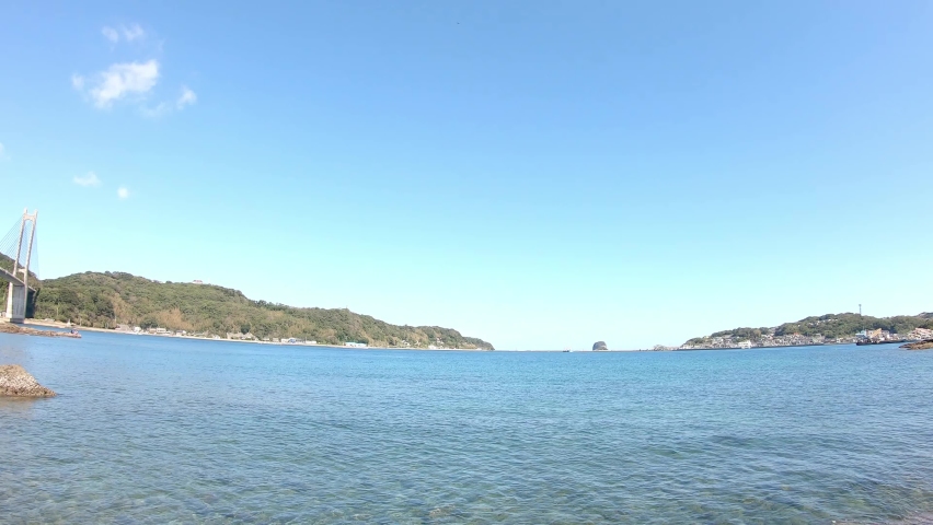 Karatsu City, Saga Prefecture, Japan. Scenery of the Yobuko Ohashi Bridge.