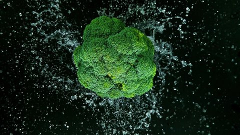 Super Slow Motion Shot of Rotating Broccoli, 1000 fps.