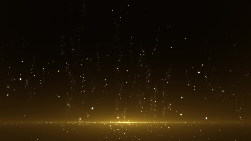 Golden particles freely rising and floating, stage decoration background Royalty-Free Stock Footage #1061304409