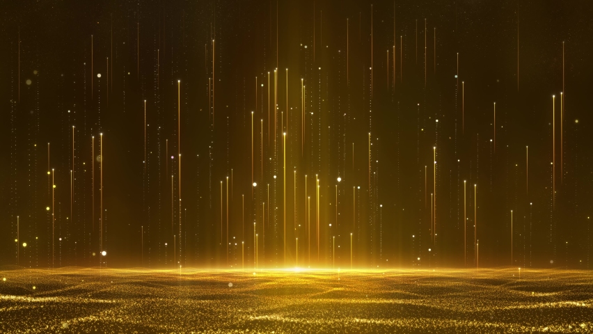 Background of golden light and particles rising, particles wave stage | Shutterstock HD Video #1061304418