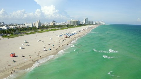 Aerial of Miami Beach, South Beach in Florida 
