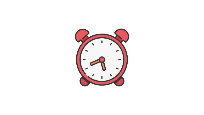 ALARM CLOCK Flat Animated Icon. 4k Animated Icon to Improve Your Project and Explainer Video