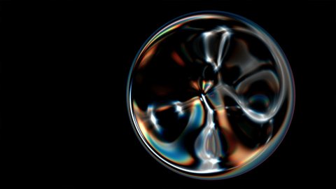 Soap bubbles isolated on black background seamless loop in 4K. Abstract Liquid Colorful Motion background. Bright soap bubble perfect for digital composing. Luma matte