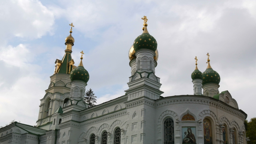Sampson Church Memorial Church-monument on the field of the famous Poltava Battle between Russians and Sweden in Poltava, Ukraine.