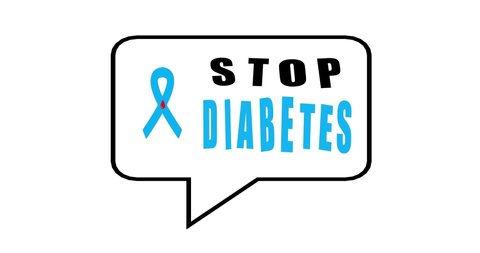 STOP diabetes banner. World Day Diabetes, Medical animation. Medical concept. 