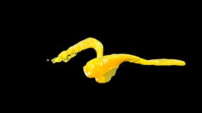 Orange splash juice stream on black Super slow motion 1000 fps 4k - Powered by Shutterstock - Get 15% off with code: PIKWIZARD15