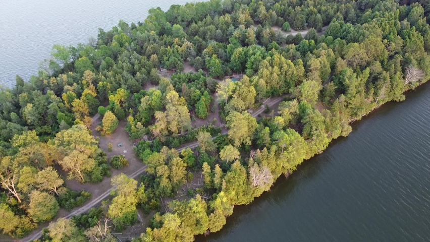 Ontario Canada Island Forest Fly By